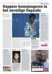 Foto van een advertorial in het dagblad Metro voor Hivos.