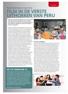 Foto van het artikel 'Film in de verste uithoeken van Peru' in Hivos magazine.