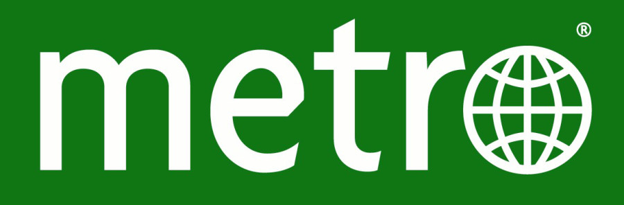 Logo van het dagblad Metro.
